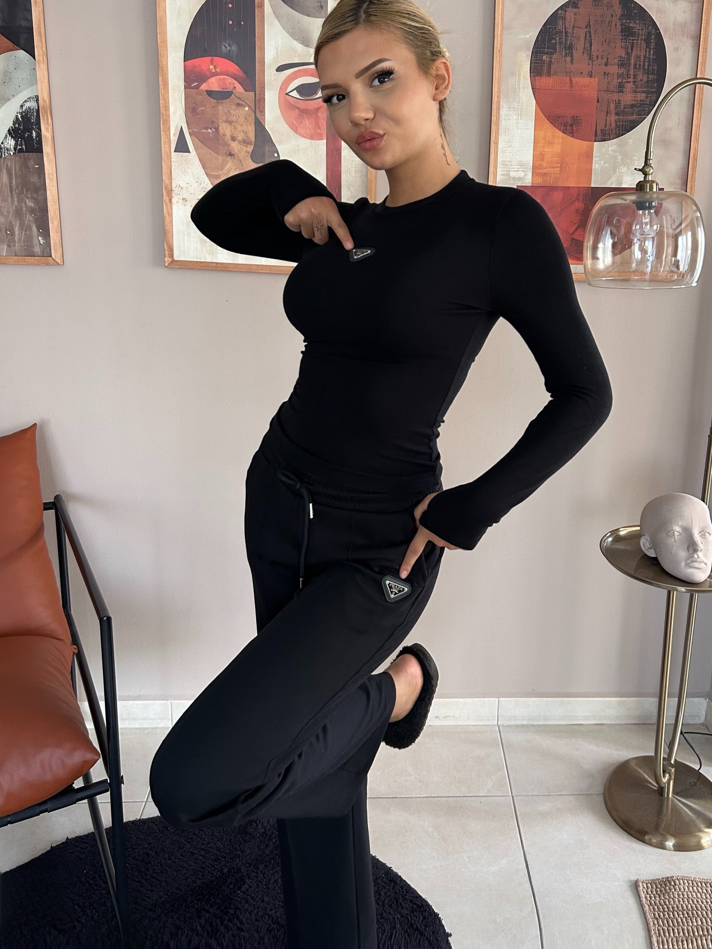 Prada Alt Üst Takım Siyah